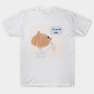 Onion with a cold T-Shirt